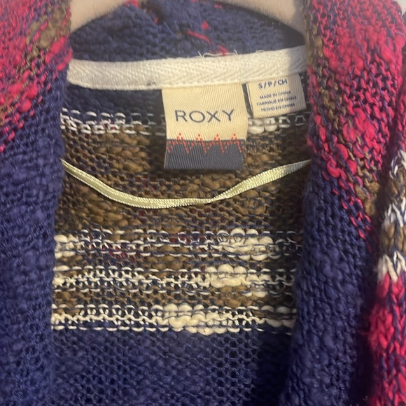 Roxy misty seas striped hooded long open cardigan size small NWT - Picture 2 of 10
